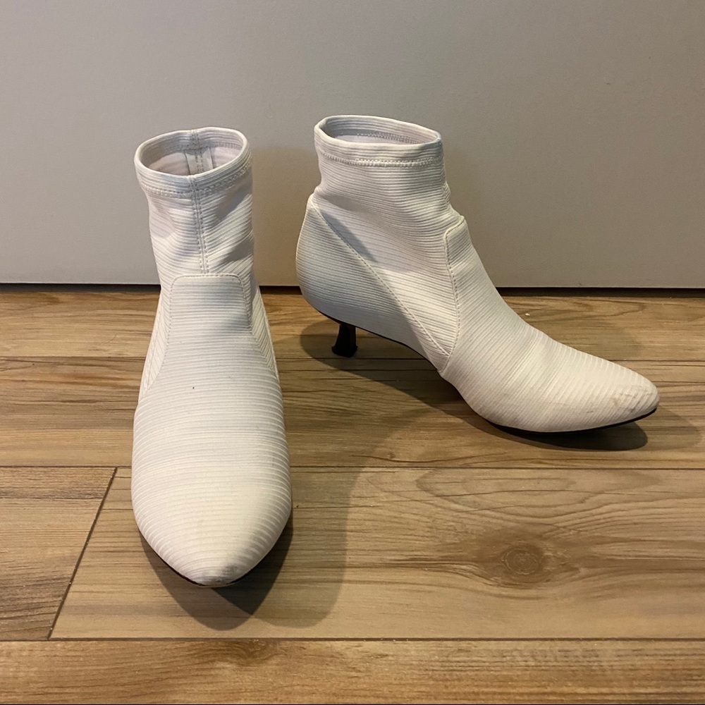 Katy Perry white socks heeled boots size 9.5